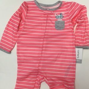 Baby Girl 18m Striped Onesie New w/ Tag